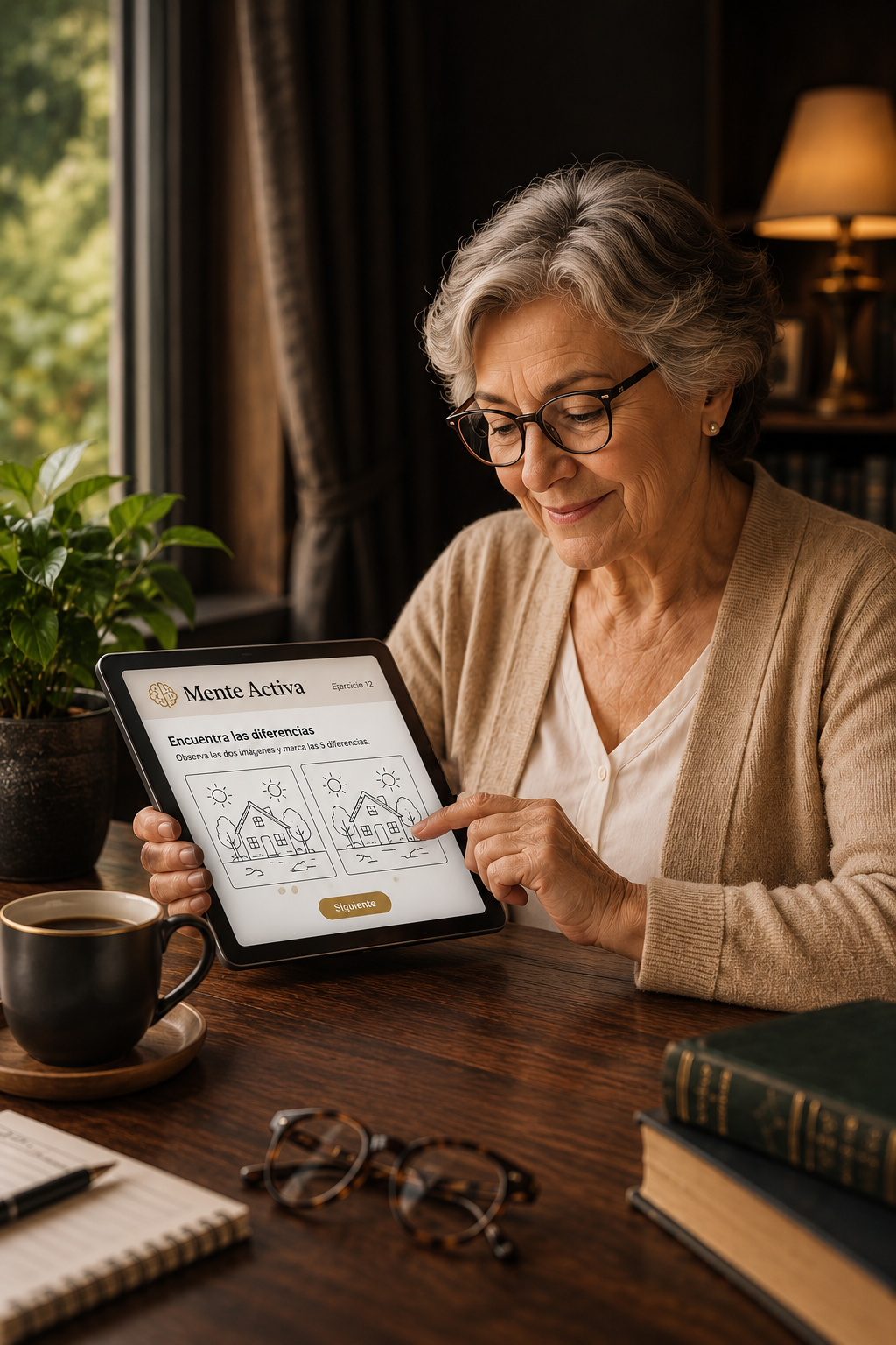 Cuaderno de ejercicios en tablet