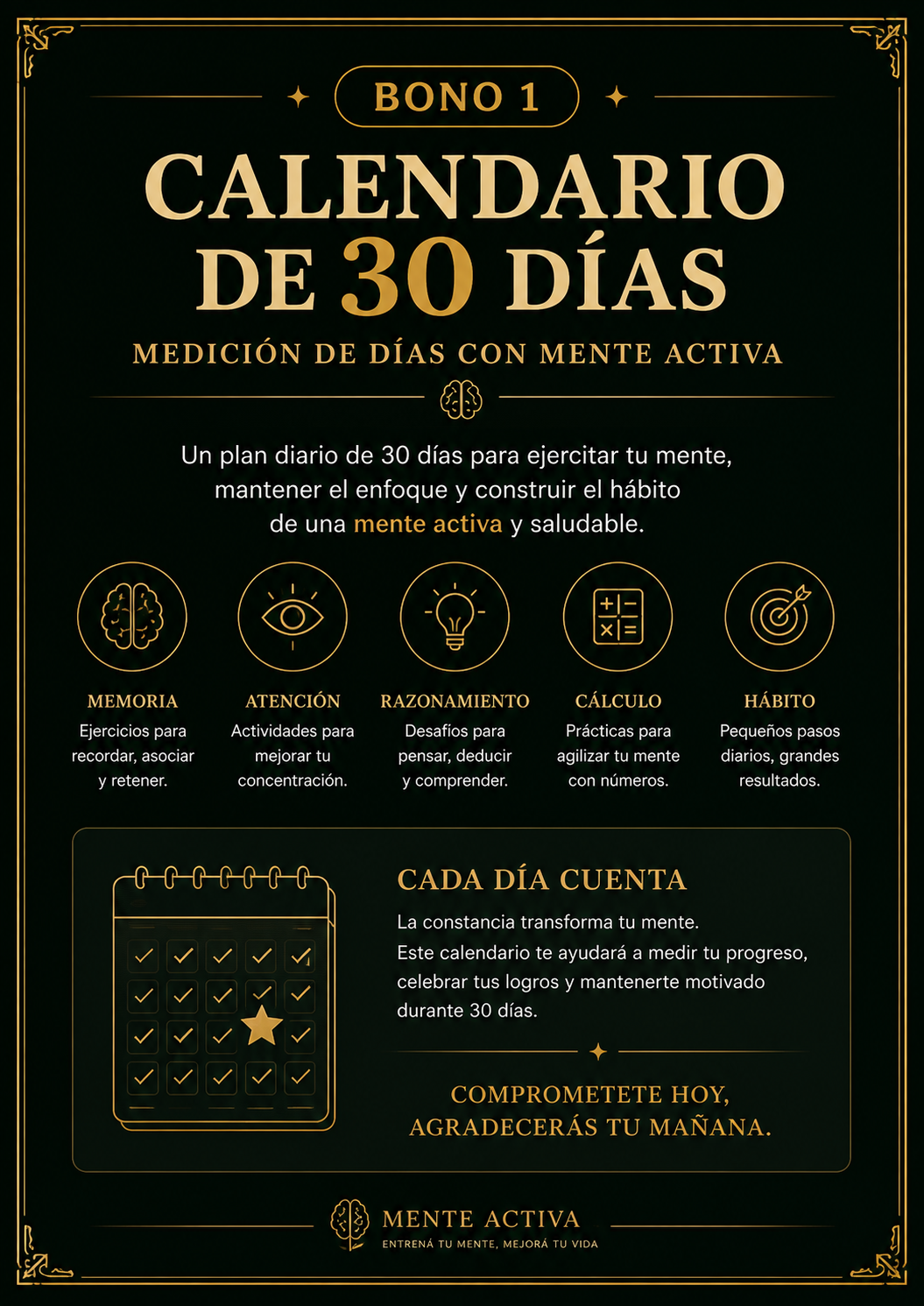 Bono 1 - Calendario 30 días